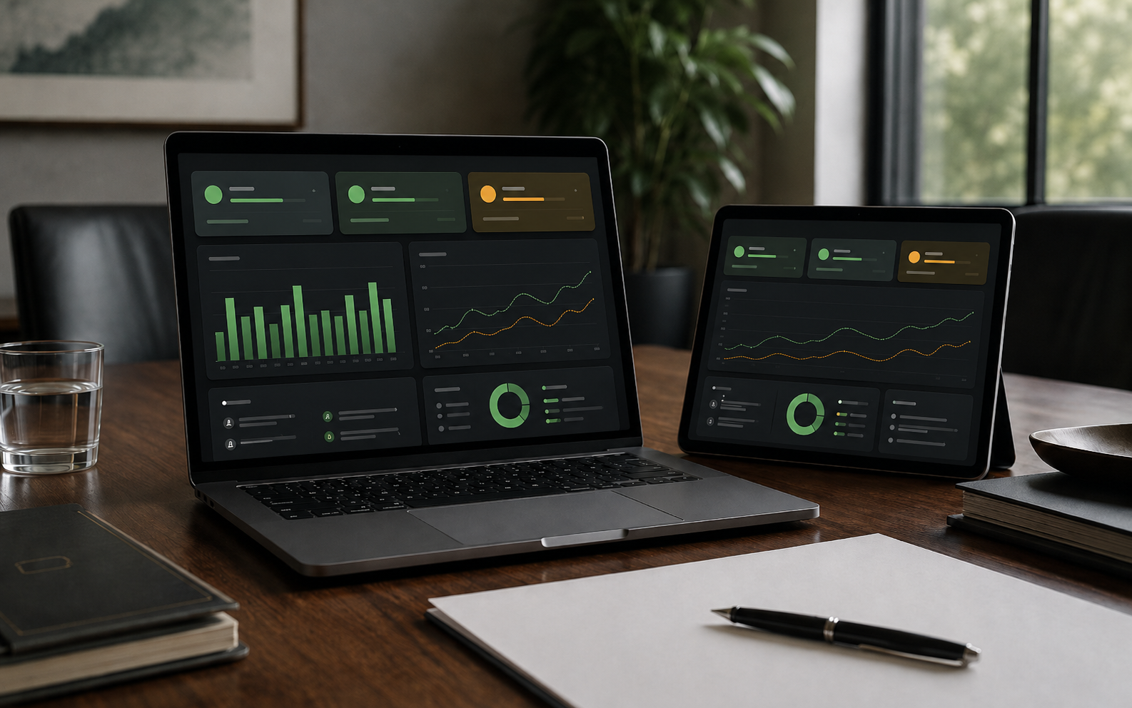 A clean monthly numbers snapshot dashboard for a law firm engagement
